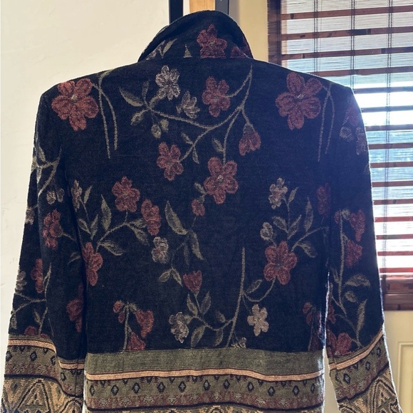 Vintage Boho Gypsy Floral Black Soft Jacket blazer RARE SIZE 6P - Picture 10 of 10